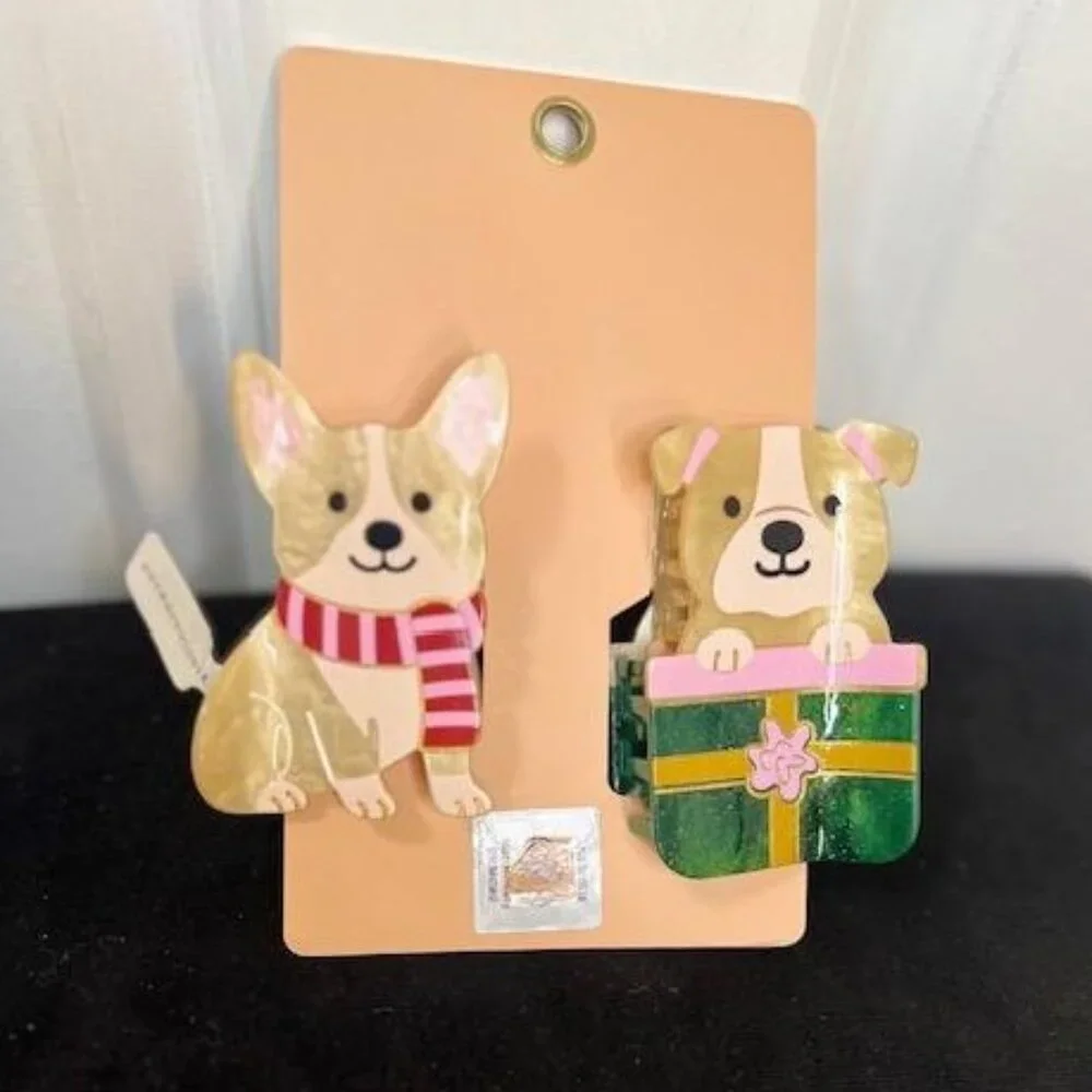 Anthropologie Frasier Sterling Dog Hair Claws, Set of 2 – Bulldog / Corgi – NWT